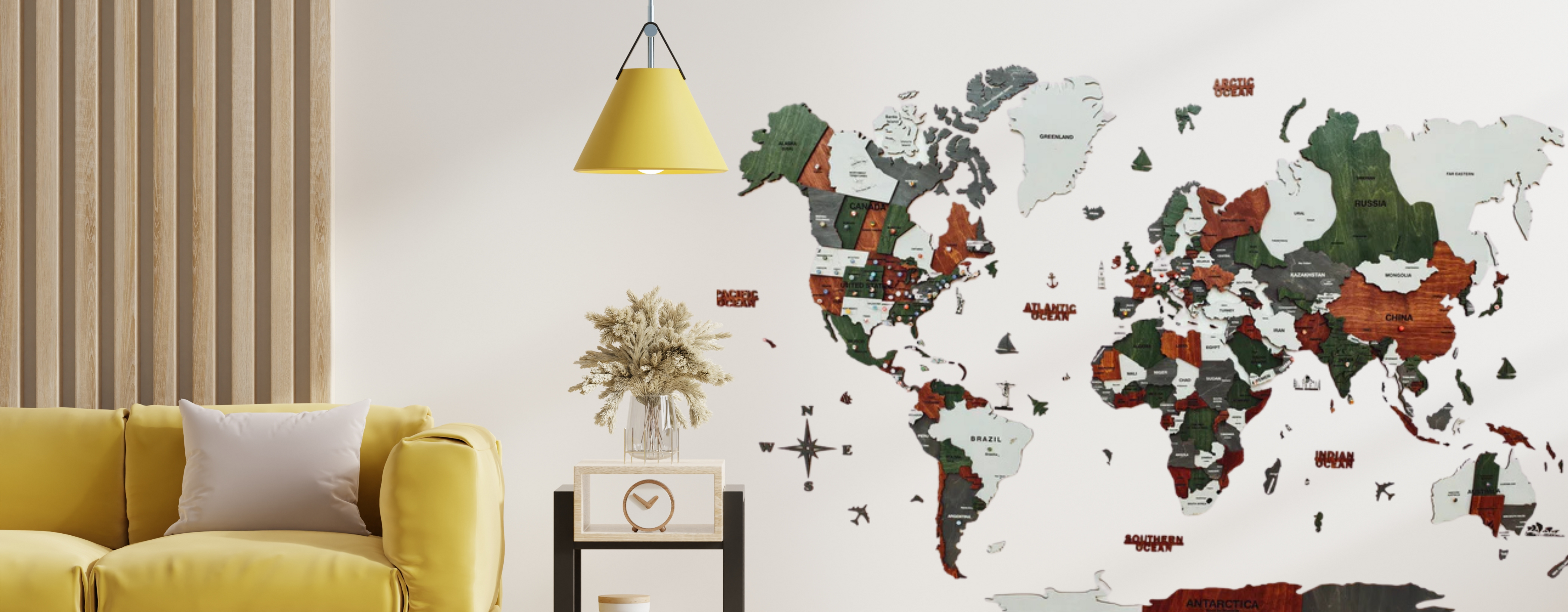 It’s time to Be Exclusive in Home decor <br>
With 3D world Map on your Wall